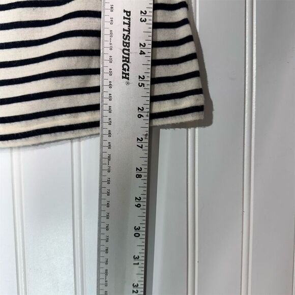 Y2K VTG MNG Black Stripe Puff Shoulder Tee XL Nautical French Clean Girl Sailor - Picture 4 of 11